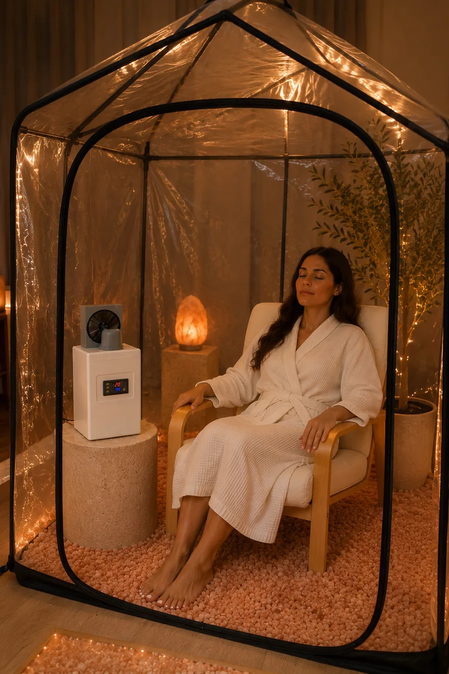 Salt therapy tent at home